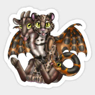 Chimera Cubs: Clouded Leopard (Tawny) Sticker